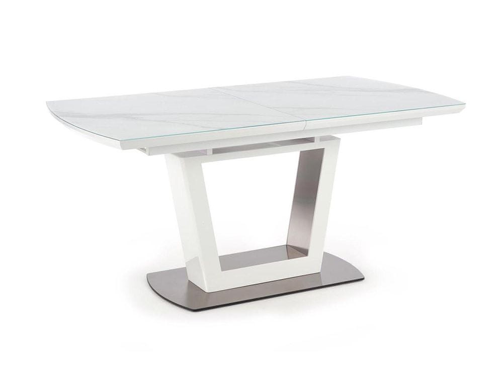 Halmar Rozkladací jedálenský stôl Blanco - biely mramor / biela